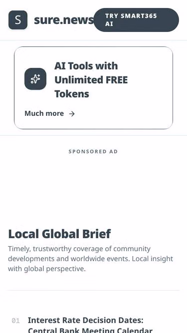 Screenshot of sure.news