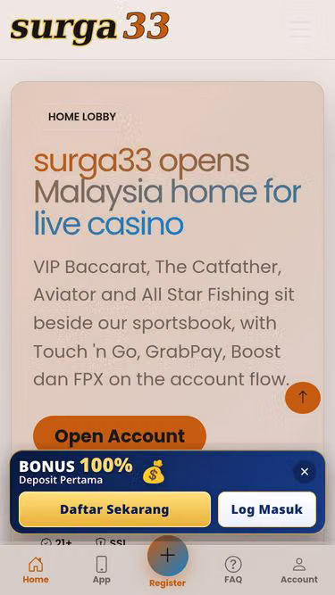 Screenshot of surga33.io