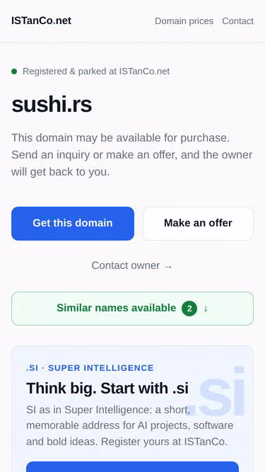 Screenshot of sushi.rs