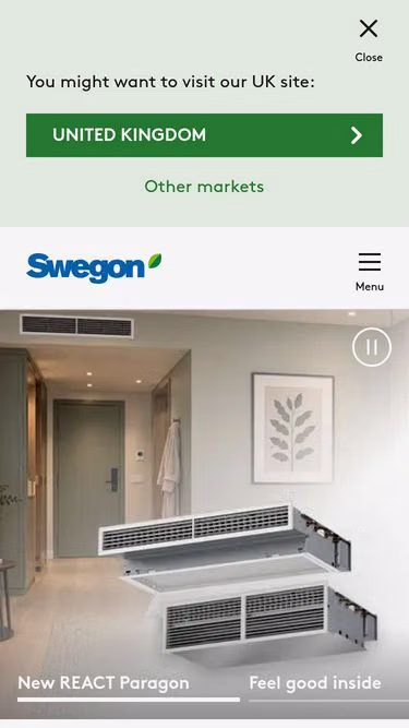 Screenshot of swegon.org