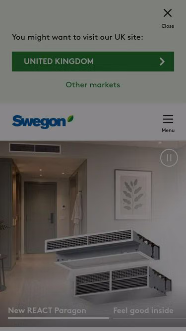 Screenshot of swegon.si