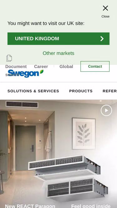 Screenshot of swegon.ua