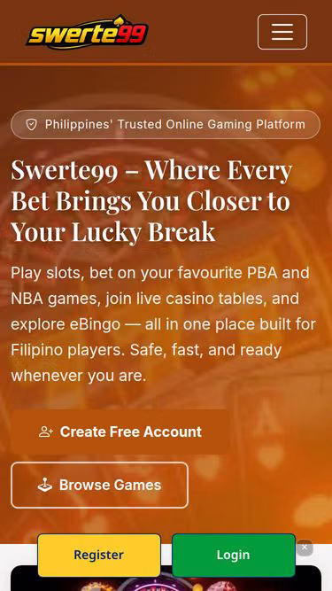 Screenshot of swerte99.bar