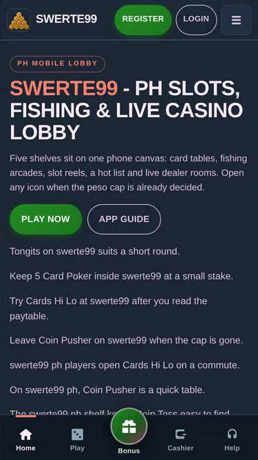 Screenshot of swerte99.homes