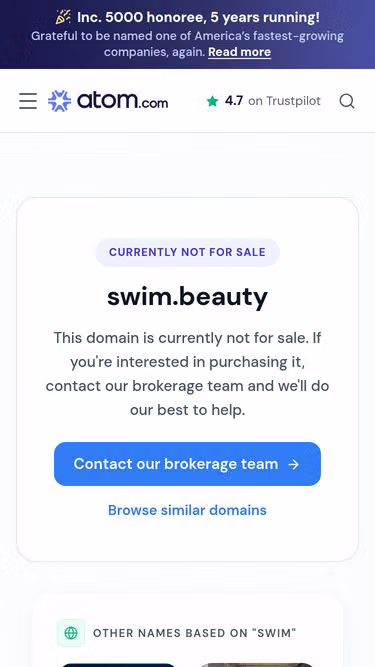 Screenshot of swim.beauty