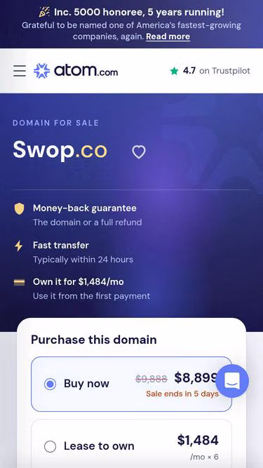 Screenshot of swop.co