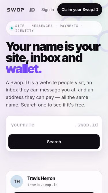 Screenshot of swop.id