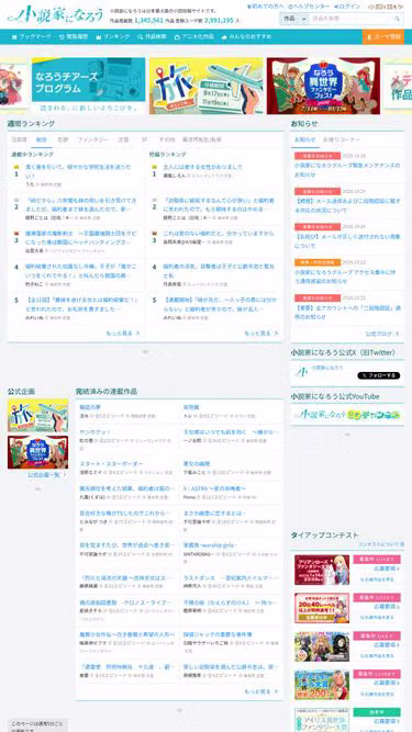Screenshot of syosetu.com