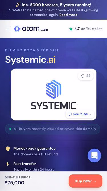 Screenshot of systemic.ai
