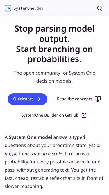 Screenshot of systemone.dev