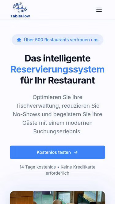 Screenshot of tableflow.ch