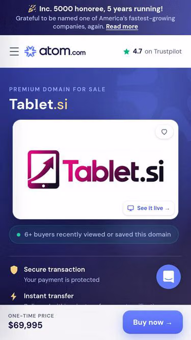 Screenshot of tablet.si