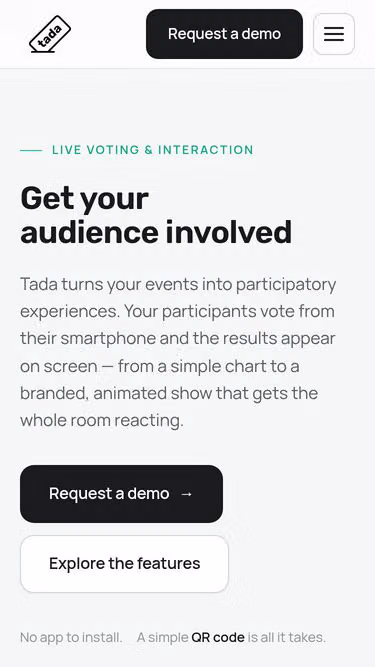 Screenshot of tada.vote