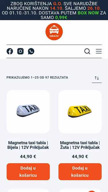 Screenshot of taksi.hr
