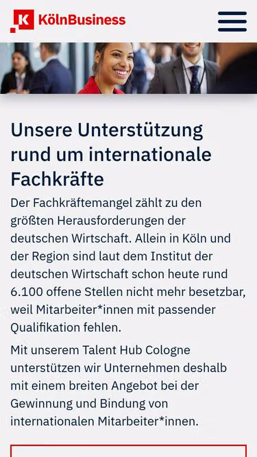 Screenshot of talenthub.cologne