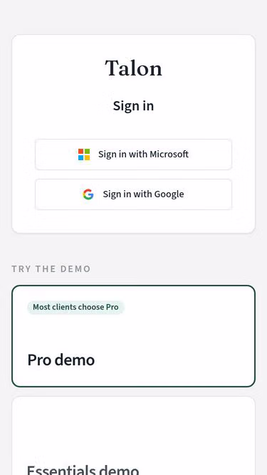 Screenshot of talon.support
