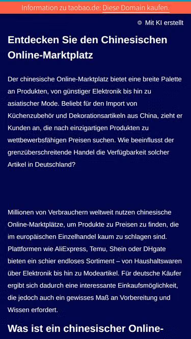 Screenshot of taobao.de