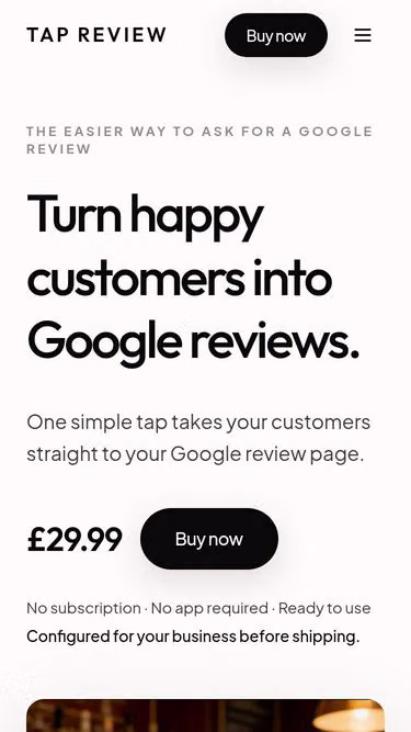 Screenshot of tapreview.live
