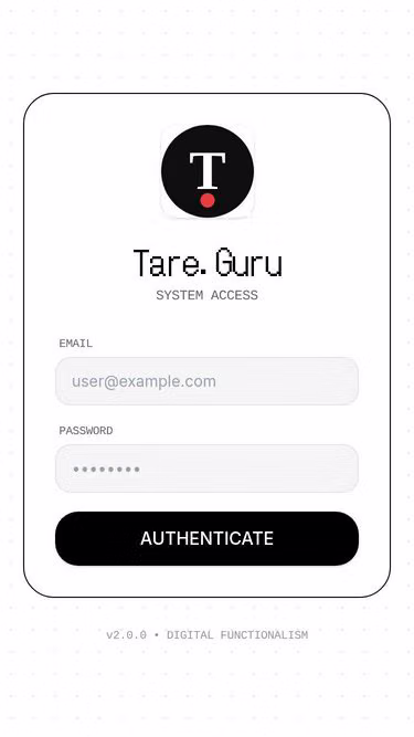 Screenshot of tare.guru