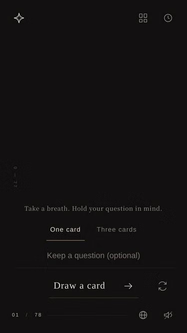 Screenshot of tarot.moe
