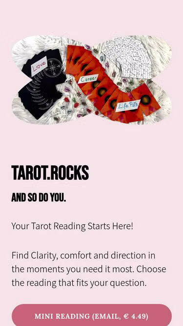 Screenshot of tarot.rocks