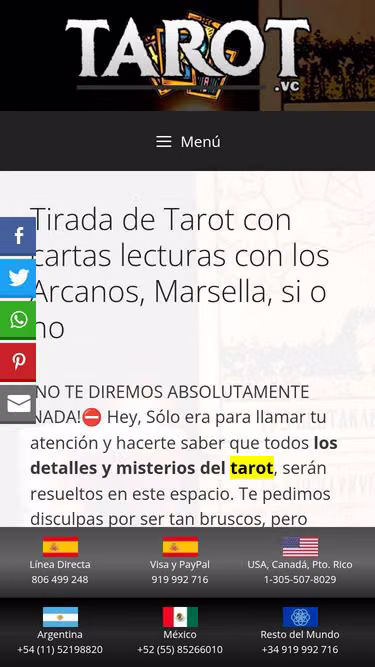Screenshot of tarot.vc