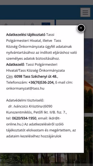 Screenshot of tass.hu