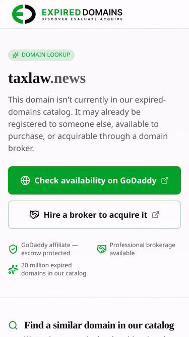 Screenshot of taxlaw.news