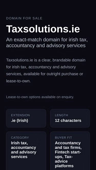 Screenshot of taxsolutions.ie