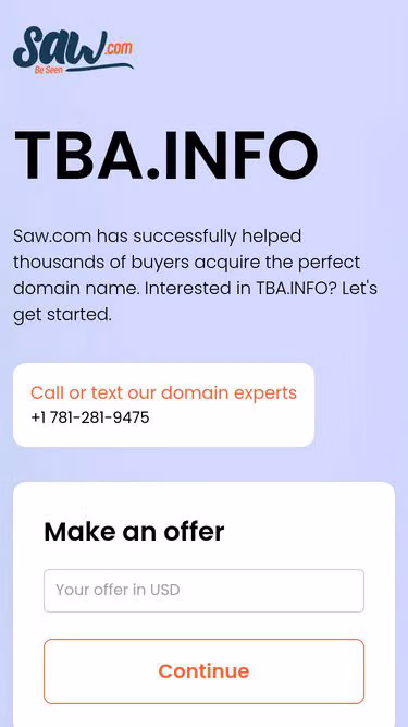 Screenshot of tba.info