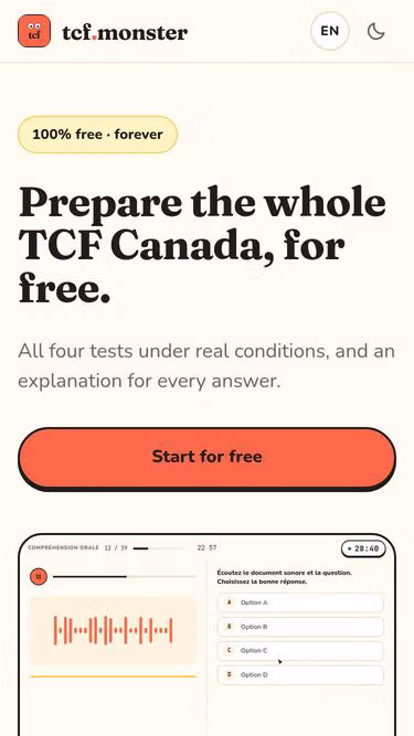 Screenshot of tcf.monster