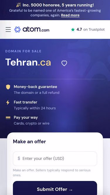 Screenshot of tehran.ca