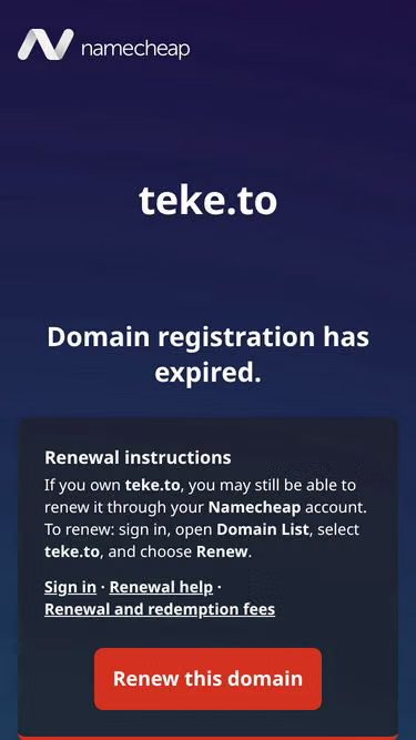Screenshot of teke.to