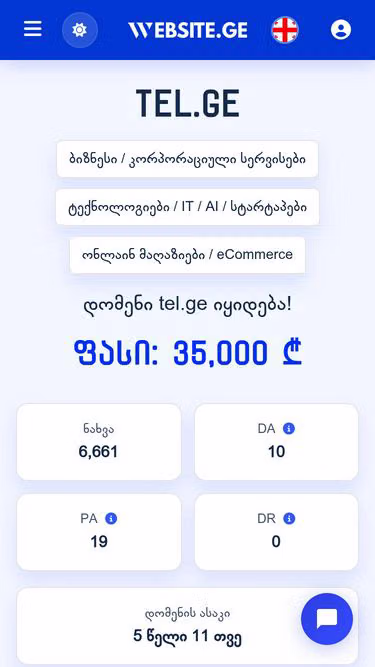 Screenshot of tel.ge