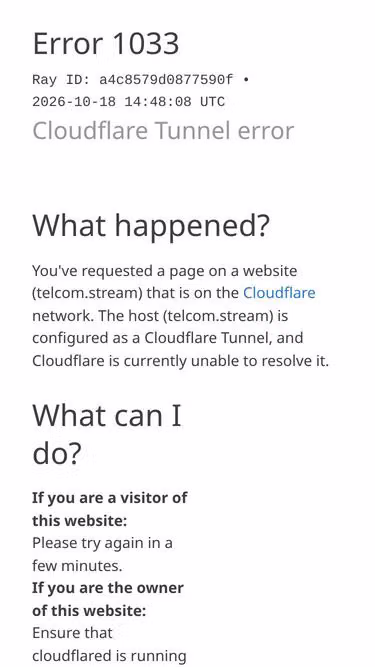 Screenshot of telcom.stream