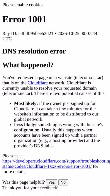 Screenshot of telecom.net.ar