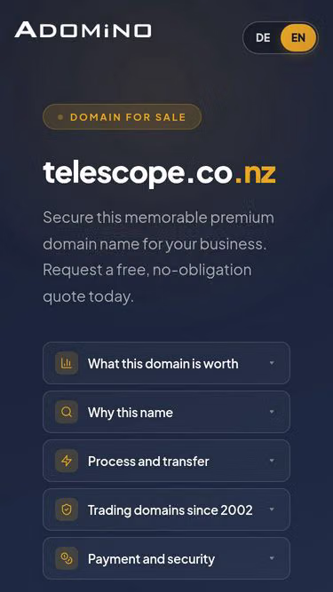 Screenshot of telescope.co.nz