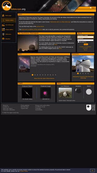 Screenshot of telescope.org
