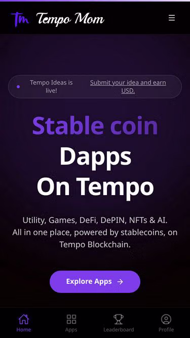 Screenshot of tempo.mom