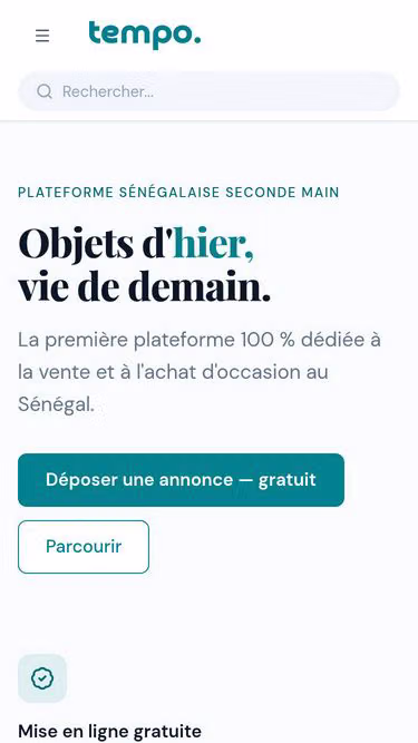 Screenshot of tempo.sn
