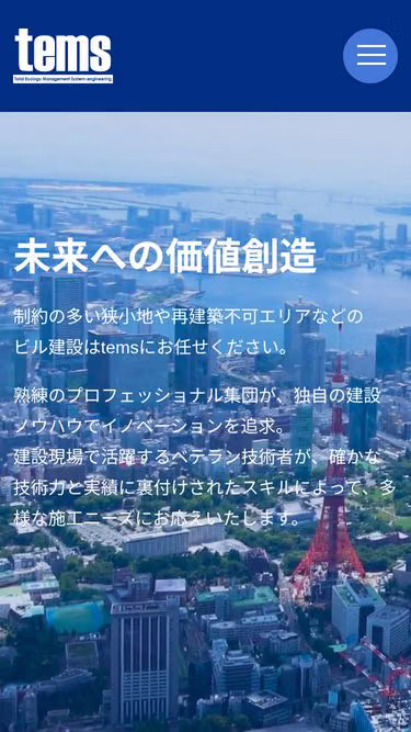 Screenshot of tems.tokyo