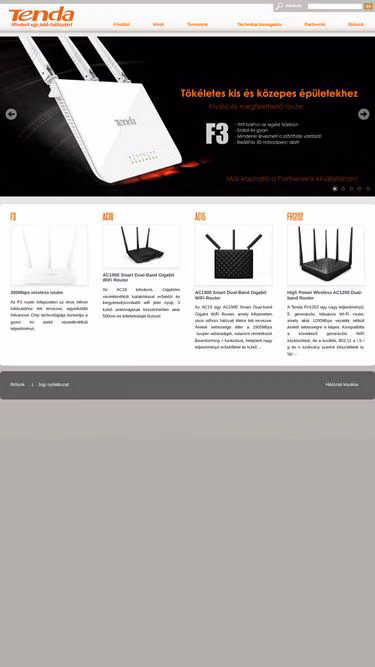 Screenshot of tenda.co.hu