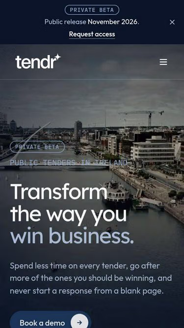 Screenshot of tendr.ie