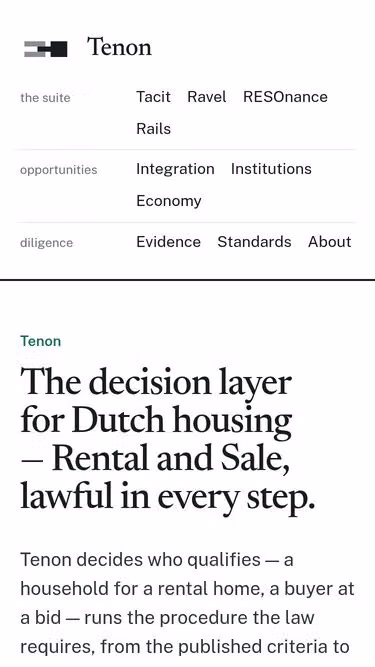 Screenshot of tenon.software
