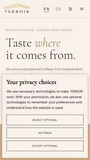 Screenshot of terroir.shop
