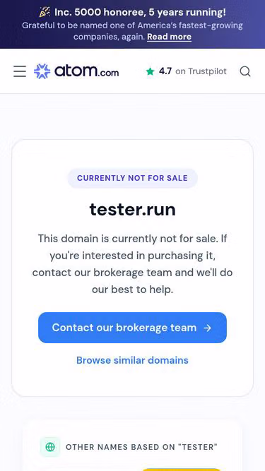 Screenshot of tester.run