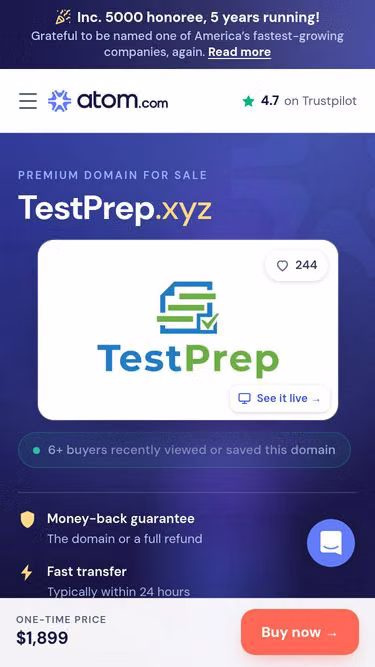 Screenshot of testprep.xyz