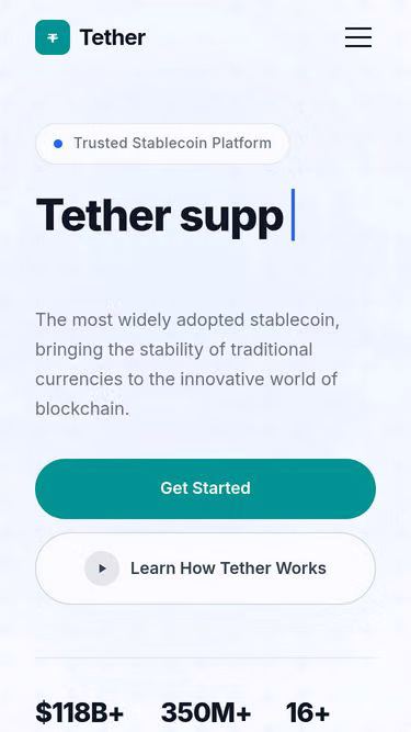 Screenshot of tether.ceo