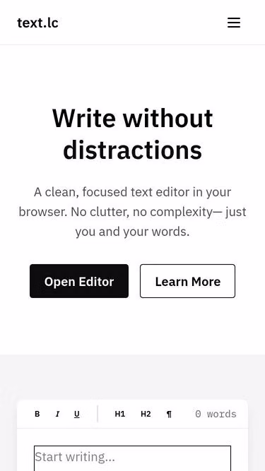 Screenshot of text.lc