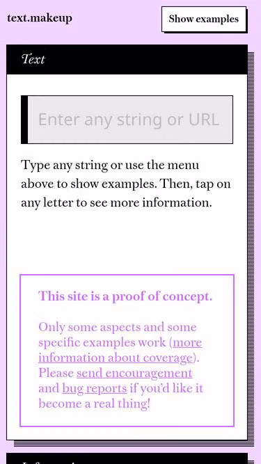 Screenshot of text.makeup